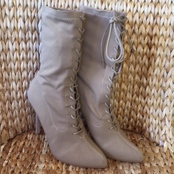 lace up sock booties